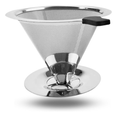 Coador De Café Reutilizável Pour Over Inox Não Usa Filtro Genérica - 1