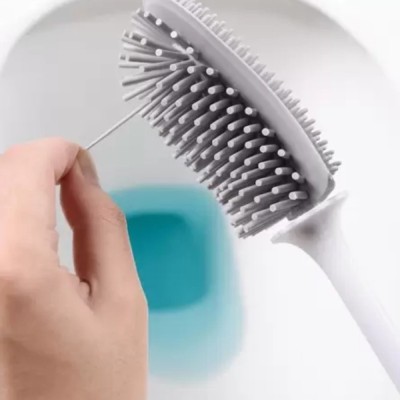 Escova Silicone De Limpar Vaso Sanitário Suporte - Branca StarLimp - 4