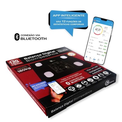 Balança Digital Corporal Bioimpedancia Aplicativo Bluetooth SQ - Só Qualidade - 3